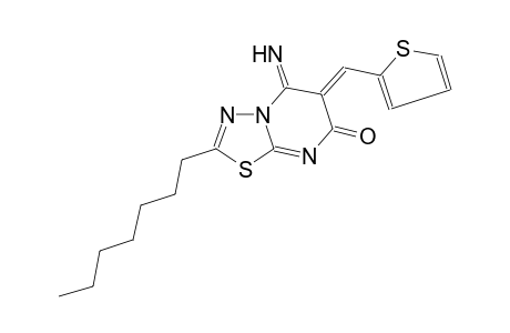 7H-[1,3,4]thiadiazolo[3,2-a]pyrimidin-7-one, 2-heptyl-5,6-dihydro-5-imino-6-(2-thienylmethylene)-, (6Z)-