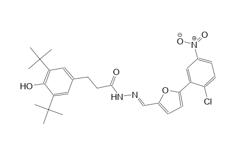 N'-{(E)-[5-(2-chloro-5-nitrophenyl)-2-furyl]methylidene}-3-(3,5-ditert-butyl-4-hydroxyphenyl)propanohydrazide