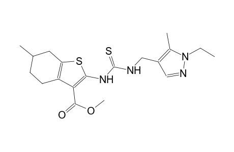 methyl 2-[({[(1-ethyl-5-methyl-1H-pyrazol-4-yl)methyl]amino}carbothioyl)amino]-6-methyl-4,5,6,7-tetrahydro-1-benzothiophene-3-carboxylate