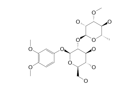 3,4-DIMETHOXYPHENYL-2-O-(3-O-METHYL-ALPHA-L-RHAMNOPYRANOSYL)-BETA-D-GLUCOPYRANOSIDE