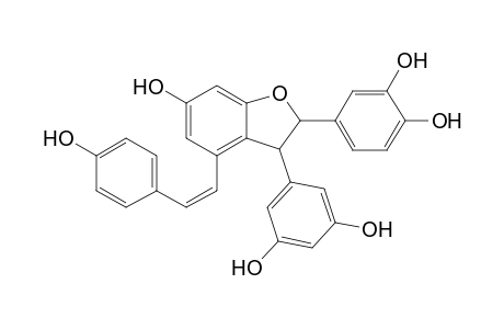 (Z)- 4-[.beta.-(4-Hydroxyphenyl)ethenyl]-2-(3',5'-dihydroxyphenyl)-3-(3",4"-dihydroxyphenyl)-6-hydroxy-2,3-dihydrobenzofuran