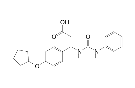 Propionic acid, 3-(4-cyclopentyloxyphenyl)-3-(3-phenylureido)-
