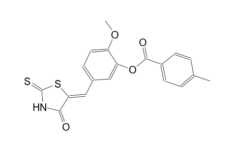 2-methoxy-5-[(Z)-(4-oxo-2-thioxo-1,3-thiazolidin-5-ylidene)methyl]phenyl 4-methylbenzoate