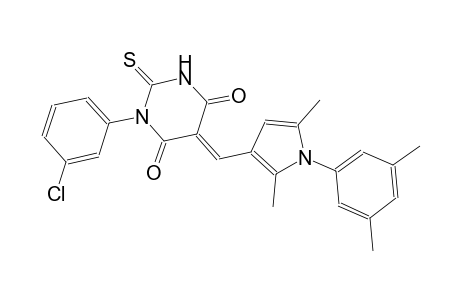 (5E)-1-(3-chlorophenyl)-5-{[1-(3,5-dimethylphenyl)-2,5-dimethyl-1H-pyrrol-3-yl]methylene}-2-thioxodihydro-4,6(1H,5H)-pyrimidinedione