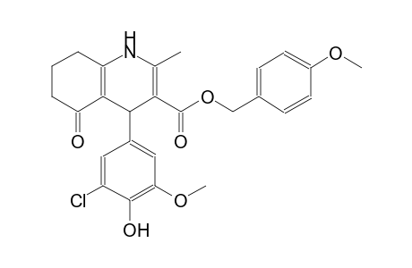 3-quinolinecarboxylic acid, 4-(3-chloro-4-hydroxy-5-methoxyphenyl)-1,4,5,6,7,8-hexahydro-2-methyl-5-oxo-, (4-methoxyphenyl)methyl ester
