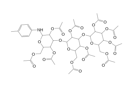 D-Glucopyranosylamine, O-2,3,4,6-tetra-O-acetyl-.beta.-D-glucopyranosyl-(1.fwdarw.3)-O-2,4,6-tri-O-acetyl-.beta.-D-glucopyranosyl-(1.fwdarw.3)-N-(4-methylphenyl)-, 2,4,6-triacetate