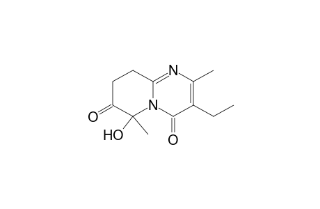 3-Ethyl-2,6-dimethyl-6-hydroxy-6,7,8,9-tetrahydro-4H-pyrido[1,2-a]pyrimidin-4,7-dione