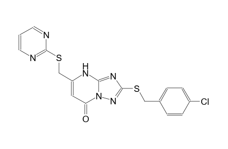 [1,2,4]triazolo[1,5-a]pyrimidin-7(4H)-one, 2-[[(4-chlorophenyl)methyl]thio]-5-[(2-pyrimidinylthio)methyl]-