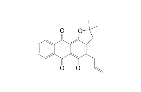 5-Hydroxy-4-(prop-2'-enyl)-2,2-dimethyl-2,3-dihydroanthra[1,2-b]furan-6,11-dione