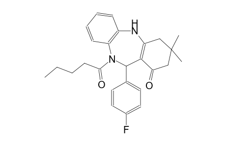 11-(4-fluorophenyl)-3,3-dimethyl-10-pentanoyl-2,3,4,5,10,11-hexahydro-1H-dibenzo[b,e][1,4]diazepin-1-one
