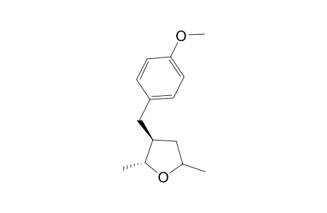 [(2.alpha.,3.beta.,(5.alpha.,and .beta.)]-2,5-Dimethyl-3-(4'-methoxybenzyl)tetrahydrofuran
