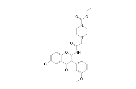 1-piperazinecarboxylic acid, 4-[2-[[6-chloro-3-(3-methoxyphenyl)-4-oxo-4H-1-benzopyran-2-yl]amino]-2-oxoethyl]-, ethyl ester