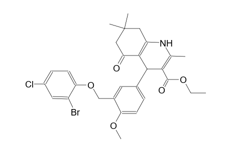 ethyl 4-{3-[(2-bromo-4-chlorophenoxy)methyl]-4-methoxyphenyl}-2,7,7-trimethyl-5-oxo-1,4,5,6,7,8-hexahydro-3-quinolinecarboxylate