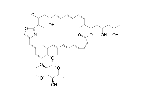 (2E,4Z,8E,10E,12E,14Z,20Z,22E,24E)-18-(2,4-dihydroxy-1-methyl-pentyl)-26-hydroxy-6-[(2R,3R,4S,5R,6R)-5-hydroxy-3,4-dimethoxy-6-methyl-tetrahydropyran-2-yl]oxy-28-methoxy-7,9,19,29-tetramethyl-17,31-dioxa-33-azabicyclo[28.2.1]tritriaconta-1(32),2,4,8,10,12,14,20,22,24,30(33)-undecaen-16-one