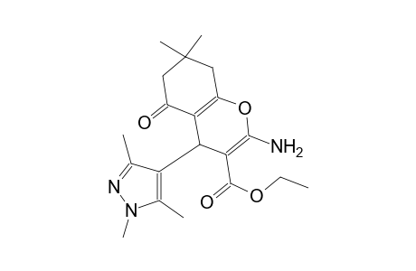 ethyl 2-amino-7,7-dimethyl-5-oxo-4-(1,3,5-trimethyl-1H-pyrazol-4-yl)-5,6,7,8-tetrahydro-4H-chromene-3-carboxylate