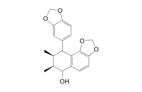 2.beta.,3.beta.-Dimethyl-1-hydroxy-4-[3,4-(methylenedioxy)phenyl]-5,6-(methylenedioxy)-1,2,3,4-tetrahydronaphthalene