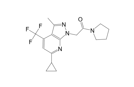 1H-pyrazolo[3,4-b]pyridine, 6-cyclopropyl-3-methyl-1-[2-oxo-2-(1-pyrrolidinyl)ethyl]-4-(trifluoromethyl)-