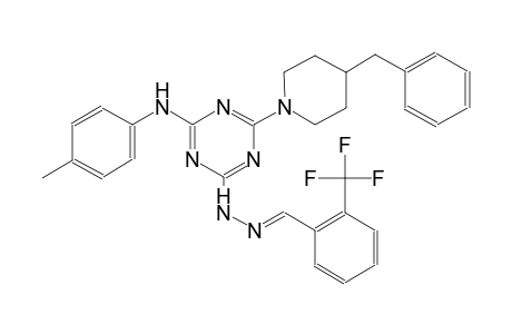 benzaldehyde, 2-(trifluoromethyl)-, [4-[(4-methylphenyl)amino]-6-[4-(phenylmethyl)-1-piperidinyl]-1,3,5-triazin-2-yl]hydrazone