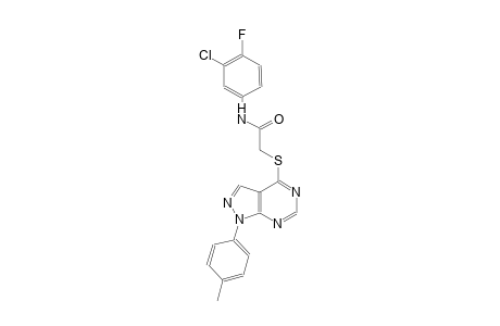 N-(3-chloro-4-fluorophenyl)-2-{[1-(4-methylphenyl)-1H-pyrazolo[3,4-d]pyrimidin-4-yl]sulfanyl}acetamide