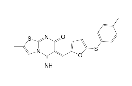 (6Z)-5-imino-2-methyl-6-({5-[(4-methylphenyl)sulfanyl]-2-furyl}methylene)-5,6-dihydro-7H-[1,3]thiazolo[3,2-a]pyrimidin-7-one