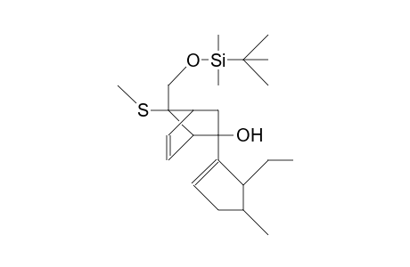 7-anti-Methylthio-7-syn-(T-butyl-dimethyl-silyloxymethyl)-6-exo-hydroxy-6-(5-ethyl-4-methyl-cyclopentenyl)-bicyclo(2.2.1