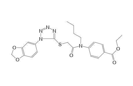 ethyl 4-[({[1-(1,3-benzodioxol-5-yl)-1H-tetraazol-5-yl]sulfanyl}acetyl)(butyl)amino]benzoate