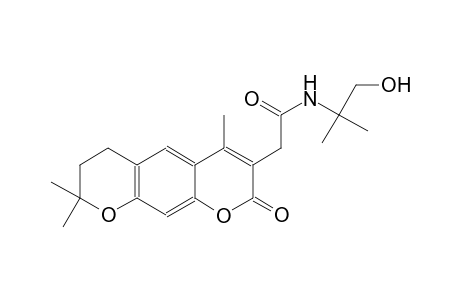 N-(1-hydroxy-2-methylpropan-2-yl)-2-(4,8,8-trimethyl-2-oxo-2,6,7,8-tetrahydropyrano[3,2-g]chromen-3-yl)acetamide