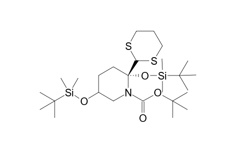 (2R)-N-(t-Butoxycarbonyl)-2,5-bis[(t-butyl)dimethylsilyloxy]-homoprolinal - trimethylene dithioacetal