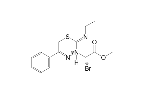 3-Methoxycarbonylmethyl-5-phenyl-2-ethylimino-3,6-dihydro-2H-1,3,4-thiadiazinium bromide