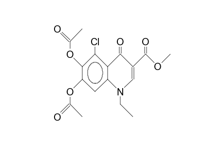 6,7-Diacetoxy-5-chloro-1-ethyl-4(1H)-quinolone-3-carboxylic acid, methyl ester