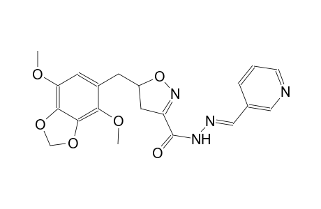3-isoxazolecarboxylic acid, 5-[(4,7-dimethoxy-1,3-benzodioxol-5-yl)methyl]-4,5-dihydro-, 2-[(E)-3-pyridinylmethylidene]hydrazide