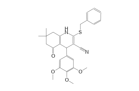 2-(benzylsulfanyl)-7,7-dimethyl-5-oxo-4-(3,4,5-trimethoxyphenyl)-1,4,5,6,7,8-hexahydro-3-quinolinecarbonitrile