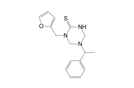 1,3,5-Triazine-2(1H)-thione, 1-(2-furanylmethyl)tetrahydro-5-(1-phenylethyl)-