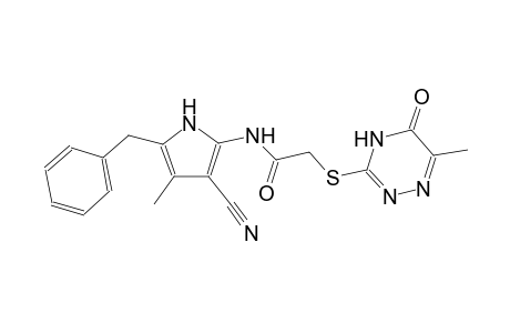 acetamide, N-[3-cyano-4-methyl-5-(phenylmethyl)-1H-pyrrol-2-yl]-2-[(4,5-dihydro-6-methyl-5-oxo-1,2,4-triazin-3-yl)thio]-