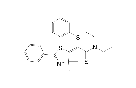Ethanethioamide, 2-(4,4-dimethyl-2-phenyl-5(4H)-thiazolylidene)-N,N-diethyl-2-(phenylthio)-, (Z)-