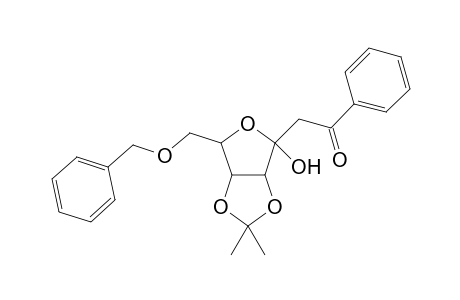 7-O-Benzyl-2-deoxy-4,5-O-isopropylidene1-phenyl-.alpha.,beta.-D-ribo-hepta-1,3-diulo-3,6-furanose
