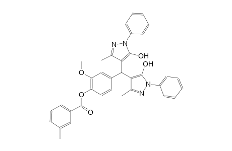 4-[bis(5-hydroxy-3-methyl-1-phenyl-1H-pyrazol-4-yl)methyl]-2-methoxyphenyl 3-methylbenzoate