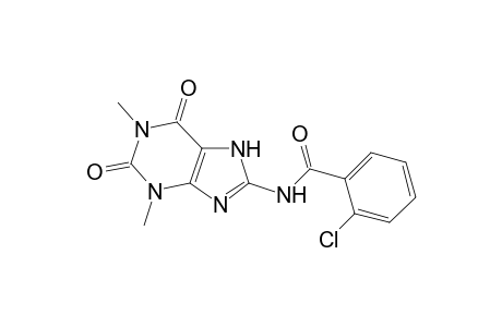 2-chloranyl-N-[1,3-dimethyl-2,6-bis(oxidanylidene)-7H-purin-8-yl]benzamide