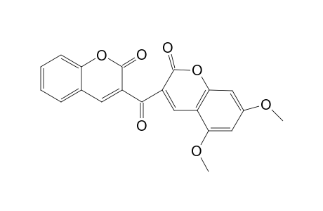 2H-1-Benzopyran-2-one, 5,7-dimethoxy-3-[(2-oxo-2H-1-benzopyran-3-yl)carbonyl]-