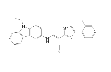 (2E)-2-[4-(2,4-dimethylphenyl)-1,3-thiazol-2-yl]-3-[(9-ethyl-9H-carbazol-3-yl)amino]-2-propenenitrile