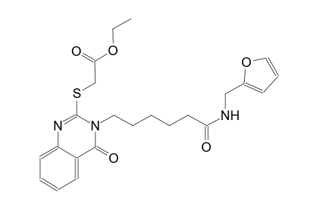 acetic acid, [[3-[6-[(2-furanylmethyl)amino]-6-oxohexyl]-3,4-dihydro-4-oxo-2-quinazolinyl]thio]-, ethyl ester