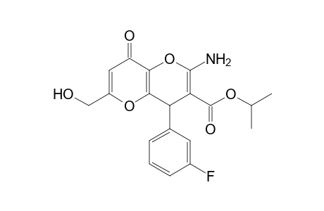 Propan-2-yl 2-amino-4-(3-fluorophenyl)-6-(hydroxymethyl)-8-oxo-4H,8H-pyrano[3,2-b]pyran-3-carboxylate