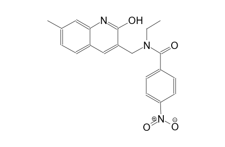 N-ethyl-N-[(2-hydroxy-7-methyl-3-quinolinyl)methyl]-4-nitrobenzamide