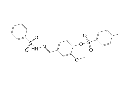 2-methoxy-4-{(E)-[(phenylsulfonyl)hydrazono]methyl}phenyl 4-methylbenzenesulfonate