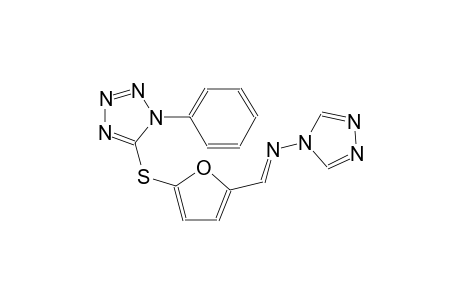 4H-1,2,4-triazol-4-amine, N-[(E)-[5-[(1-phenyl-1H-tetrazol-5-yl)thio]-2-furanyl]methylidene]-