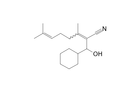 2-(Cyclohexyl(hydroxy)methyl)-3,7-dimethylocta-2,6-dienenitrile