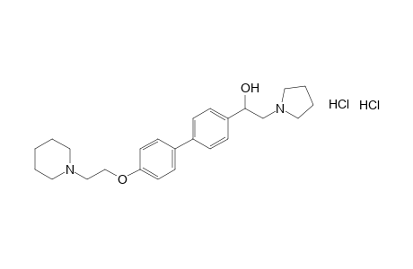 alpha-[4'-(2-piperidinoethoxy)-4-biphenylyl]-1-pyrrolidineethanol. dihydrochloride