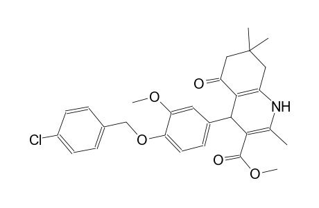 methyl 4-{4-[(4-chlorobenzyl)oxy]-3-methoxyphenyl}-2,7,7-trimethyl-5-oxo-1,4,5,6,7,8-hexahydro-3-quinolinecarboxylate
