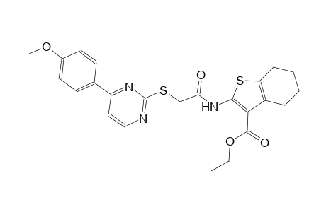 ethyl 2-[({[4-(4-methoxyphenyl)-2-pyrimidinyl]sulfanyl}acetyl)amino]-4,5,6,7-tetrahydro-1-benzothiophene-3-carboxylate