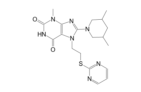 8-(3,5-dimethyl-1-piperidinyl)-3-methyl-7-[2-(2-pyrimidinylsulfanyl)ethyl]-3,7-dihydro-1H-purine-2,6-dione